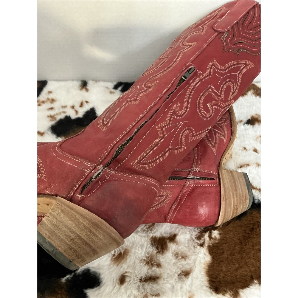 Corral Western RED TALL Knee High Snip Toe Boots Stunning MSRP $289 A4465 9M - Picture 8 of 11